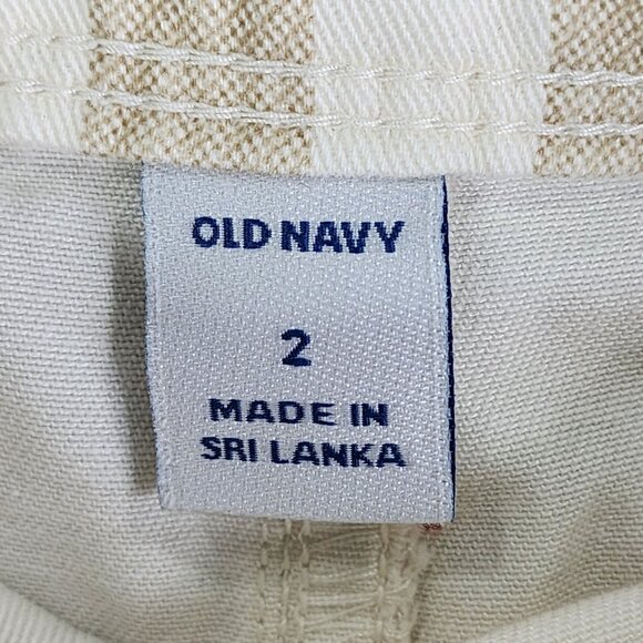 Women's Old Navy Beige & White Striped Button-Front Skirt Size 2 - Picture 4 of 9